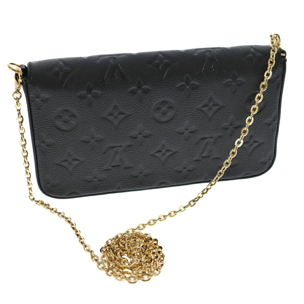 Louis Vuitton Pochette Felicie Chain Wallet Empreinte Leather Black Noir - Picture 2 of 9